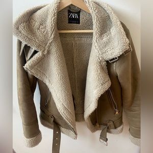 Zara suede fleece jacket